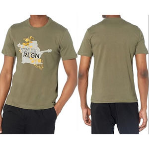 True Religion Men's Vines Short Sleeve Crew Neck T-Shirt L Green Embroidered Tee